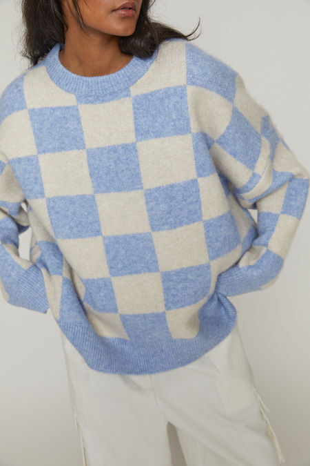 Checkered Crewneck Sweater | OAK + FORT